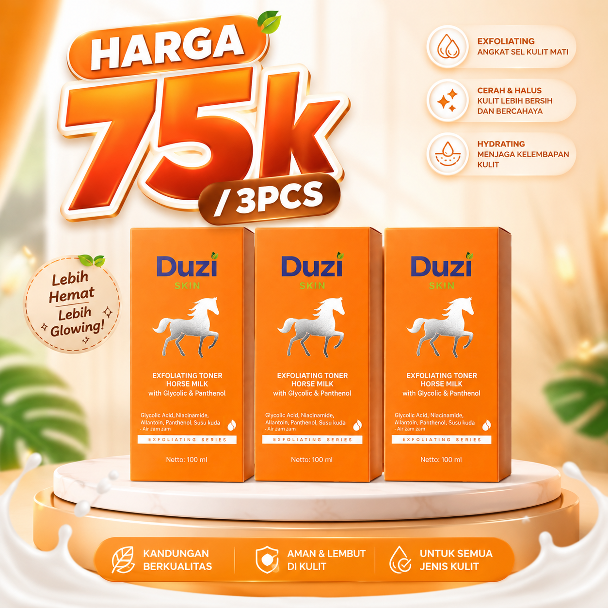 ORANGE 3 PCS